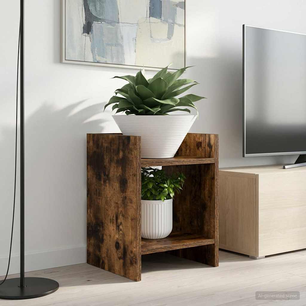Plant Stand Smoked Oak 30 x 30 x 40 cm Engineered Wood
