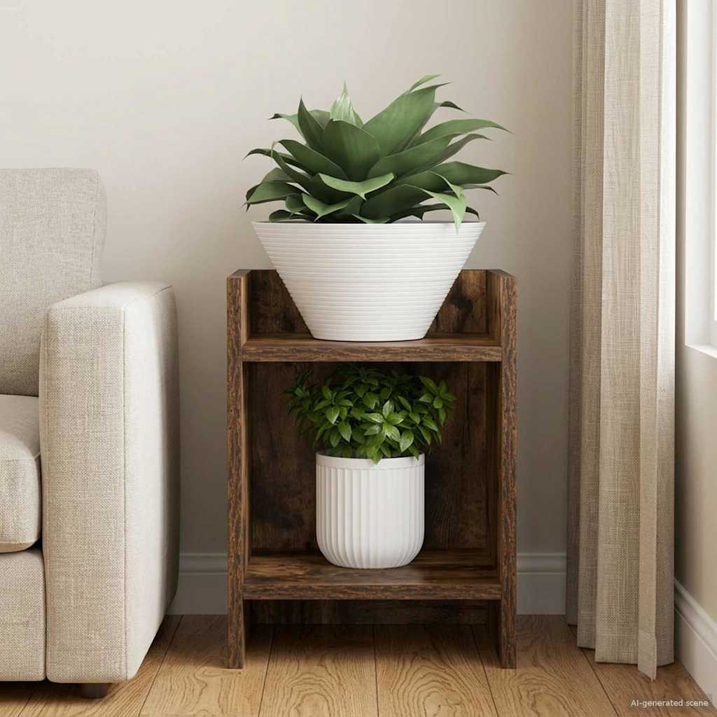 Plant Stand Smoked Oak 30 x 30 x 40 cm Engineered Wood