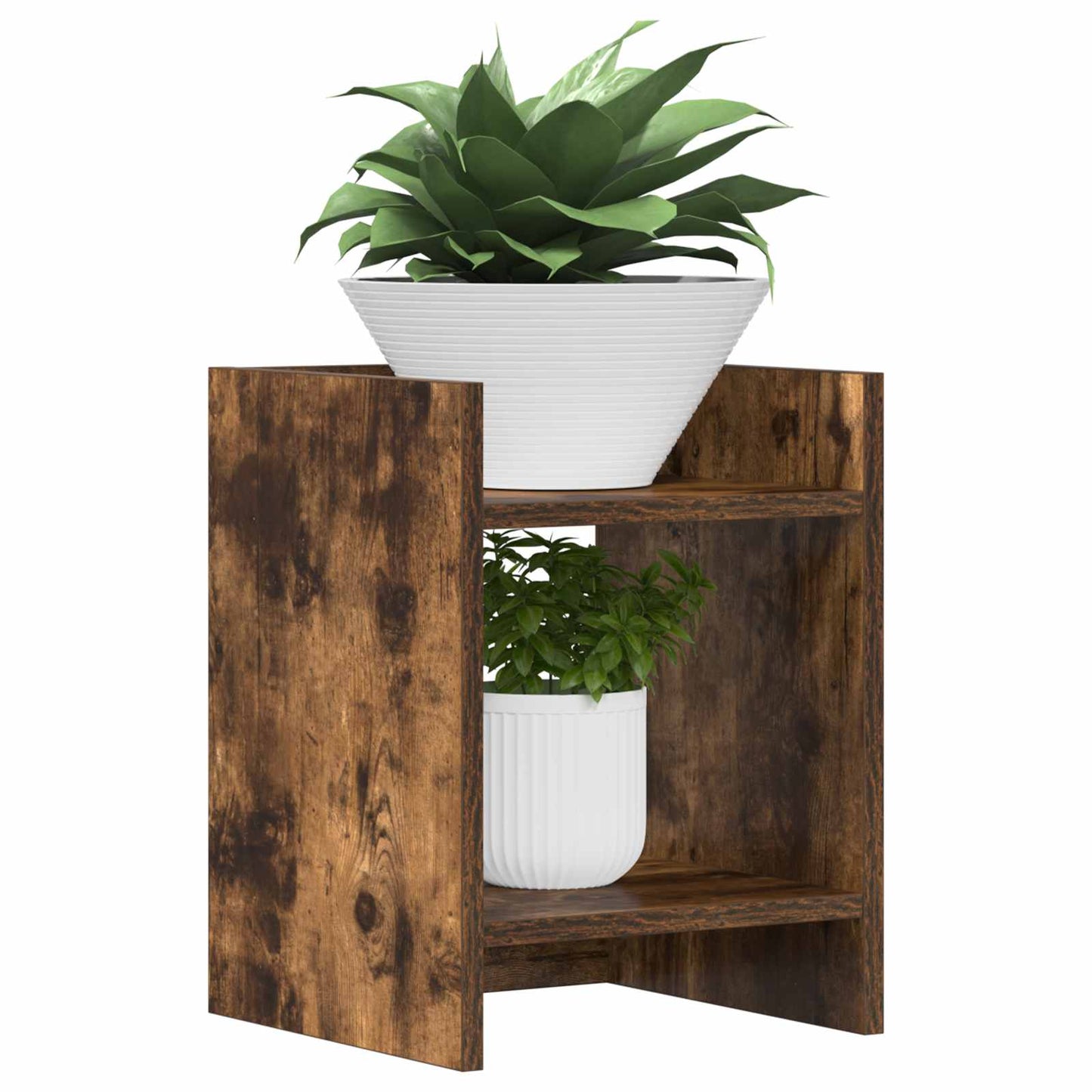 Plant Stand 2 pcs Smoked Oak 30 x 30 x 40 cm Engineered Wood