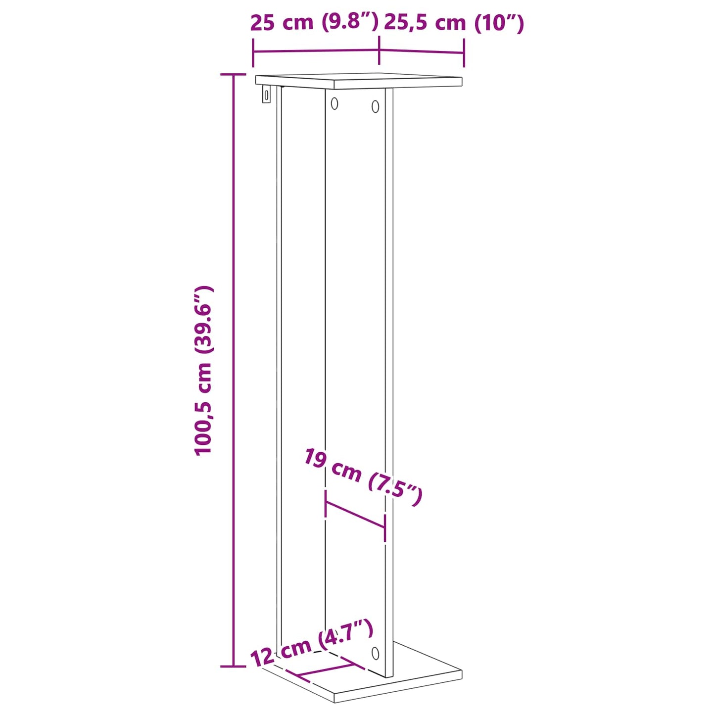 Plant Stand White 25 x 25.5 x 100.5 cm Engineered Wood