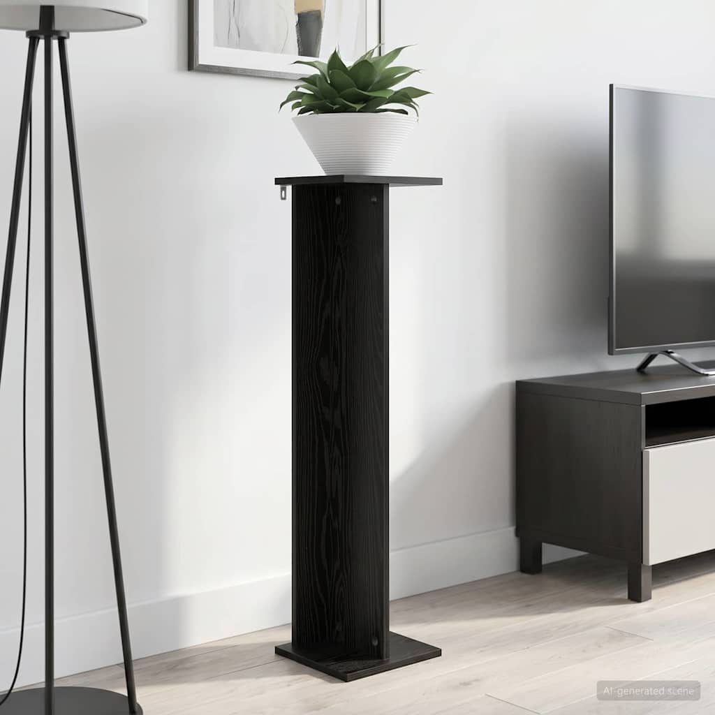 Plant Stand Black Oak 25 x 25.5 x 100.5 cm Engineered Wood