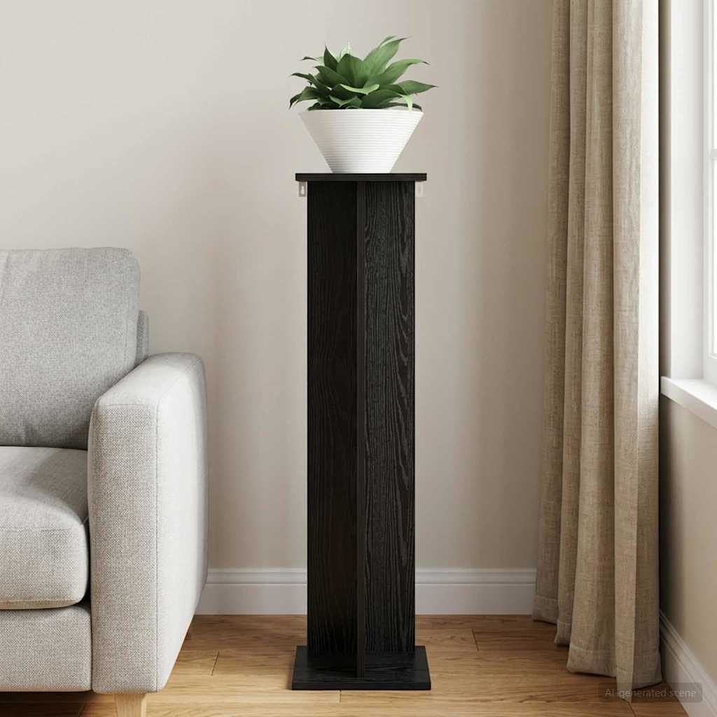 Plant Stand Black Oak 25 x 25.5 x 100.5 cm Engineered Wood