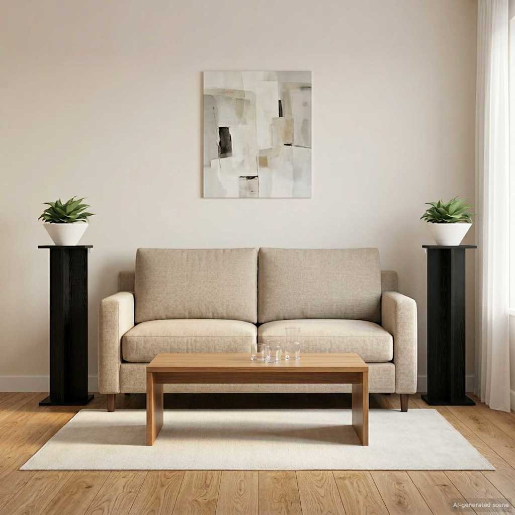 Plant Stand 2 pcs Black Oak 25 x 25.5 x 100.5 cm