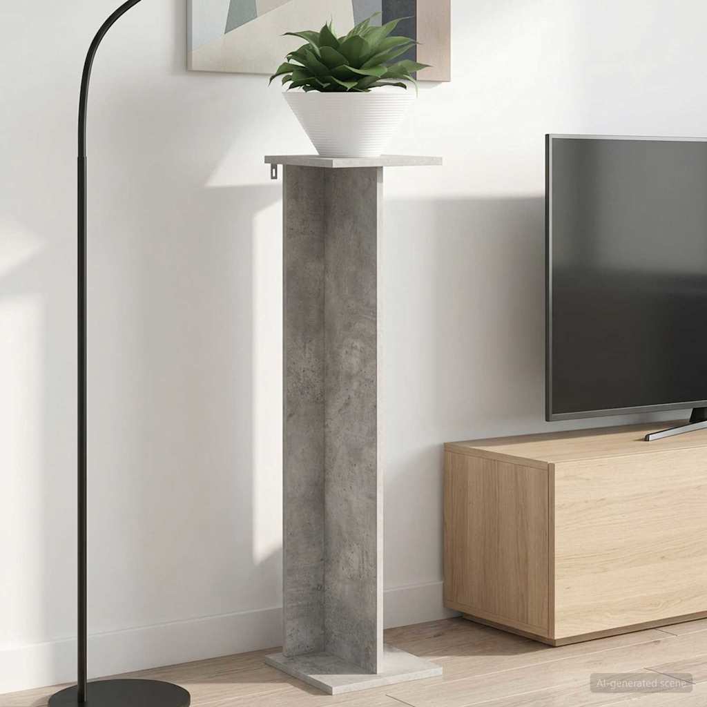 Plant Stand Concrete Grey 25 x 25.5 x 100.5 cm Engineered Wood