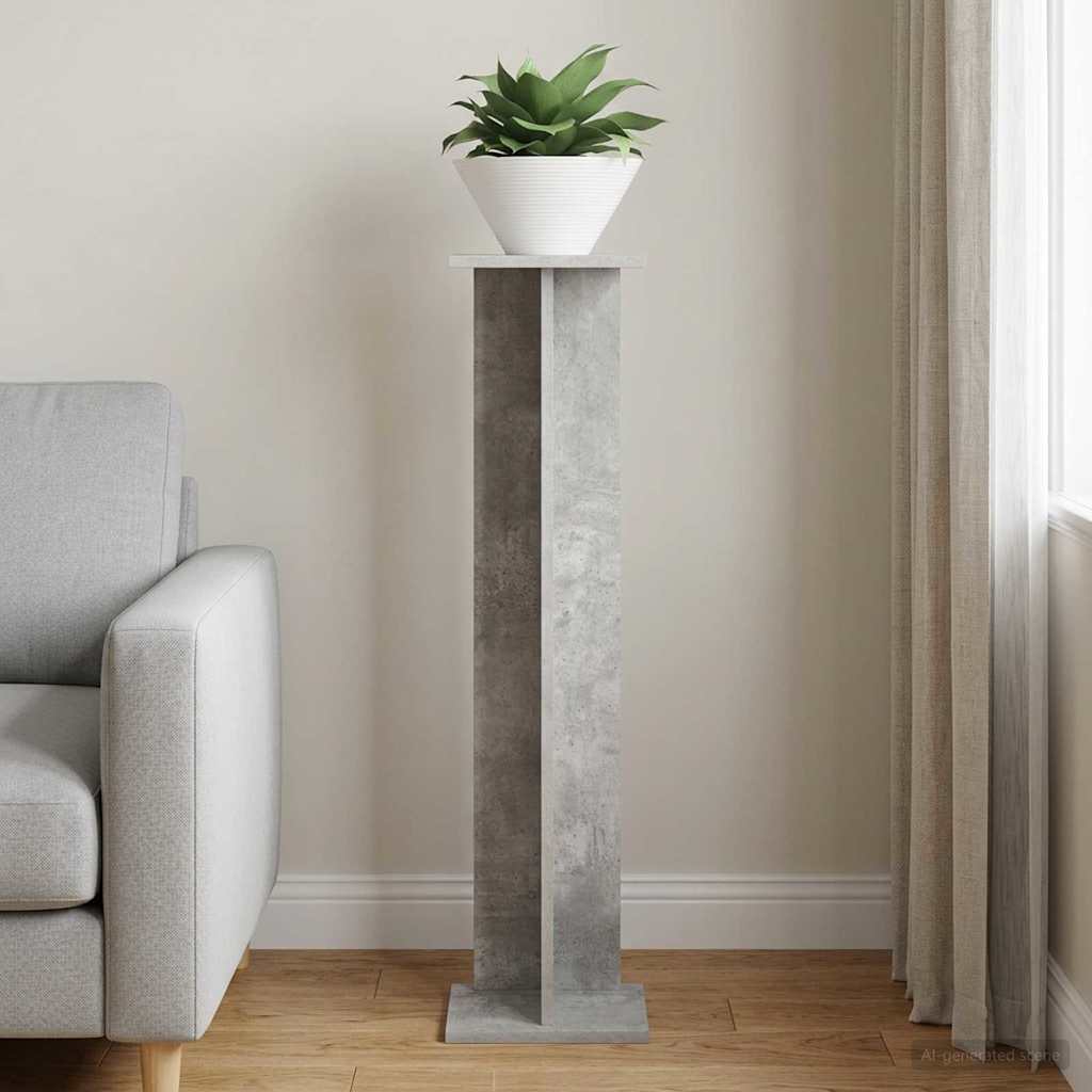 Plant Stand Concrete Grey 25 x 25.5 x 100.5 cm Engineered Wood