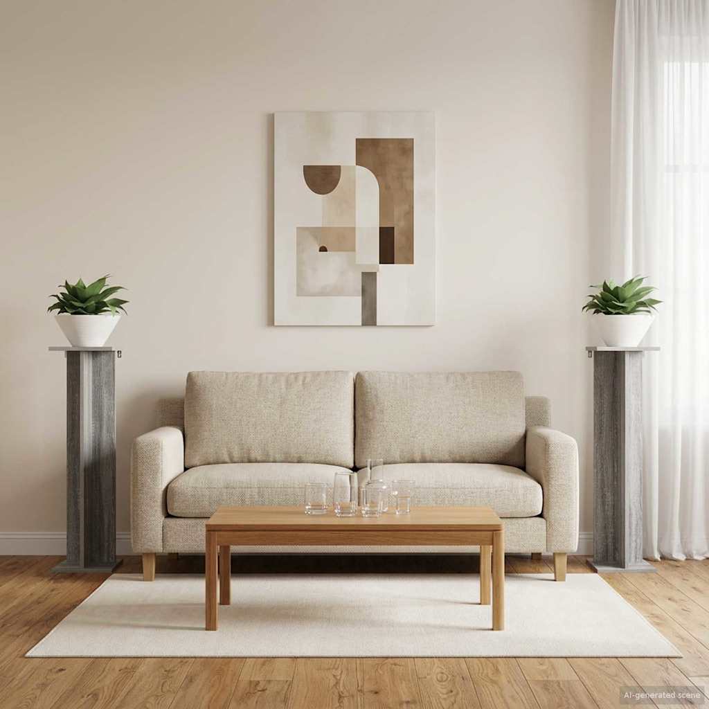 Plant Stand 2 pcs Grey Sonoma 25 x 25.5 x 100.5 cm