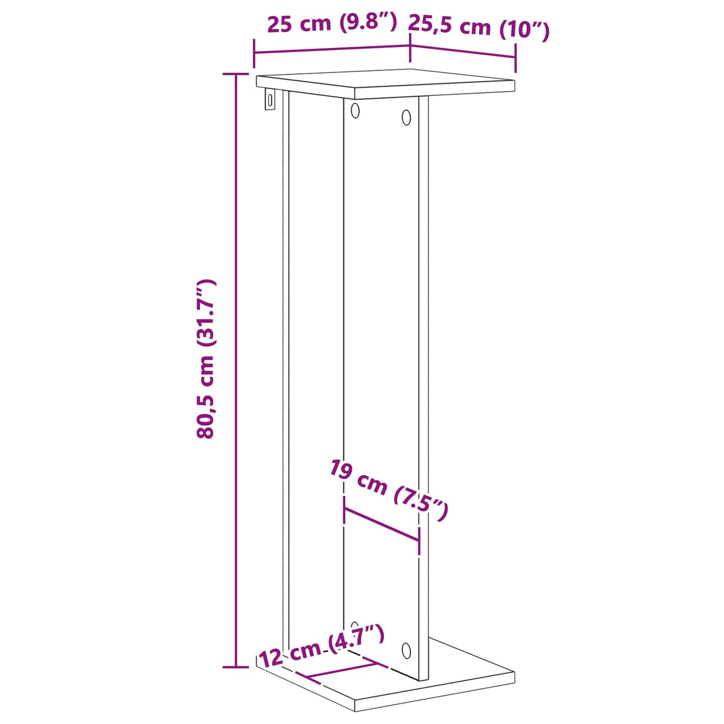 Plant Stand 2 pcs White 25 x 25.5 x 80.5 cm Engineered Wood