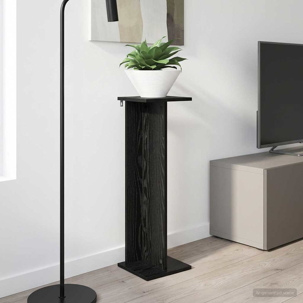 Plant Stand Black Oak 25 x 25.5 x 80.5 cm Engineered Wood