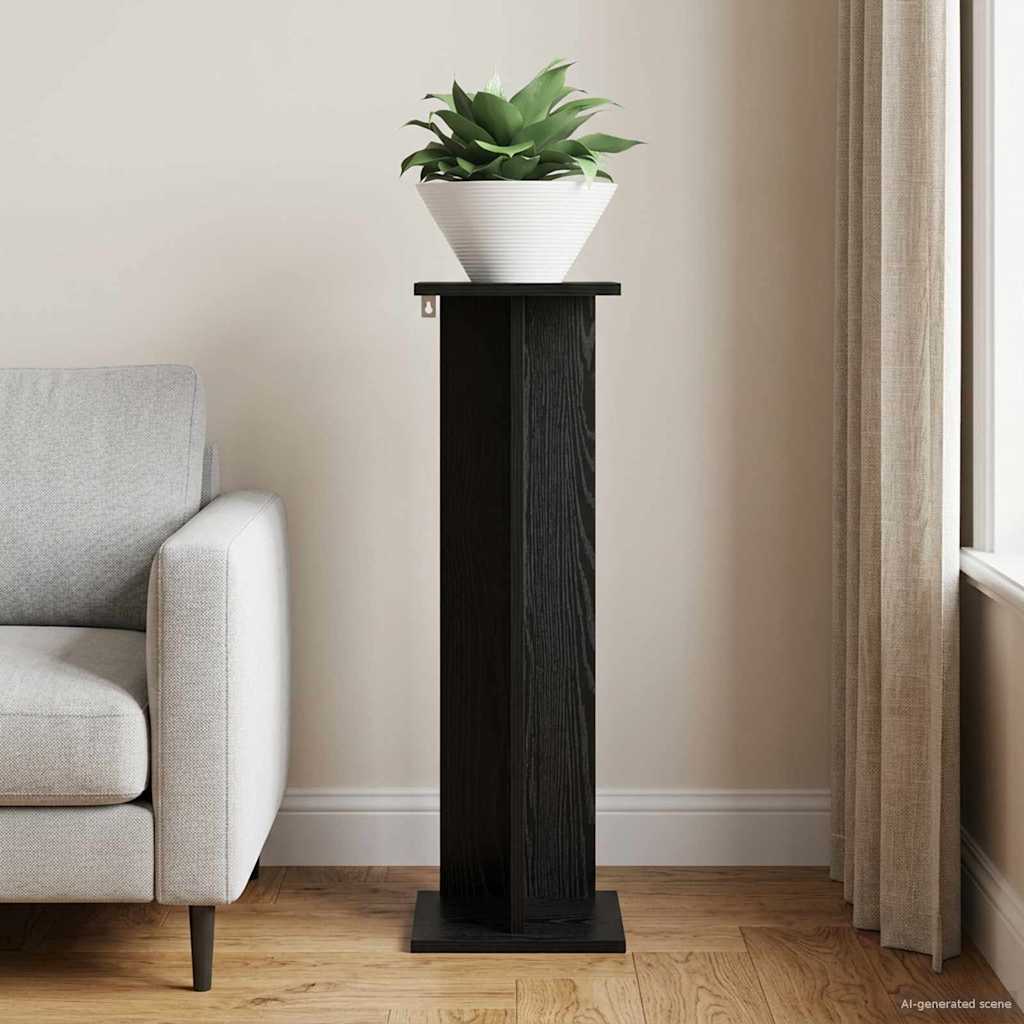 Plant Stand Black Oak 25 x 25.5 x 80.5 cm Engineered Wood