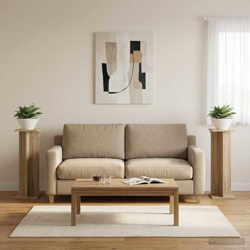Plant Stand 2 pcs Sonoma Oak 25 x 25.5 x 80.5 cm