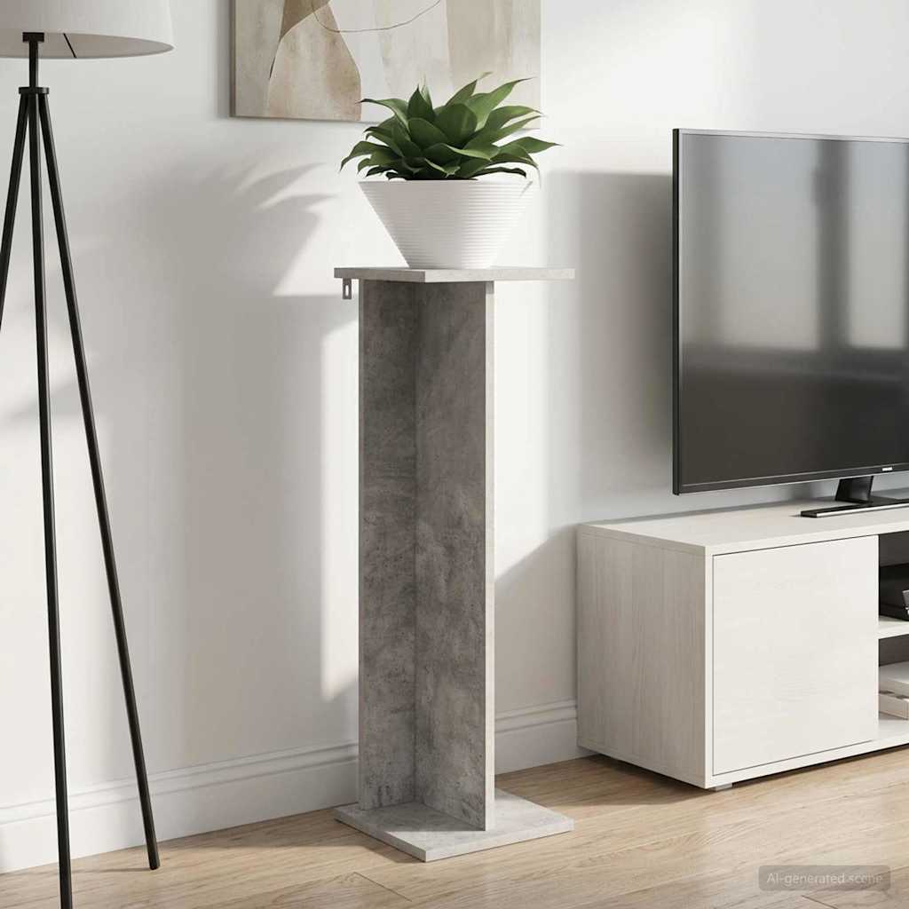 Plant Stand Concrete Grey 25 x 25.5 x 80.5 cm Engineered Wood