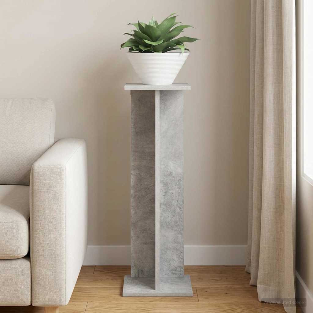 Plant Stand Concrete Grey 25 x 25.5 x 80.5 cm Engineered Wood