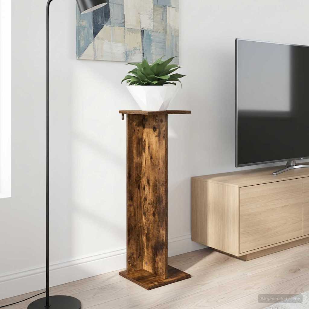 Plant Stand Smoked Oak 25 x 25.5 x 80.5 cm Engineered Wood