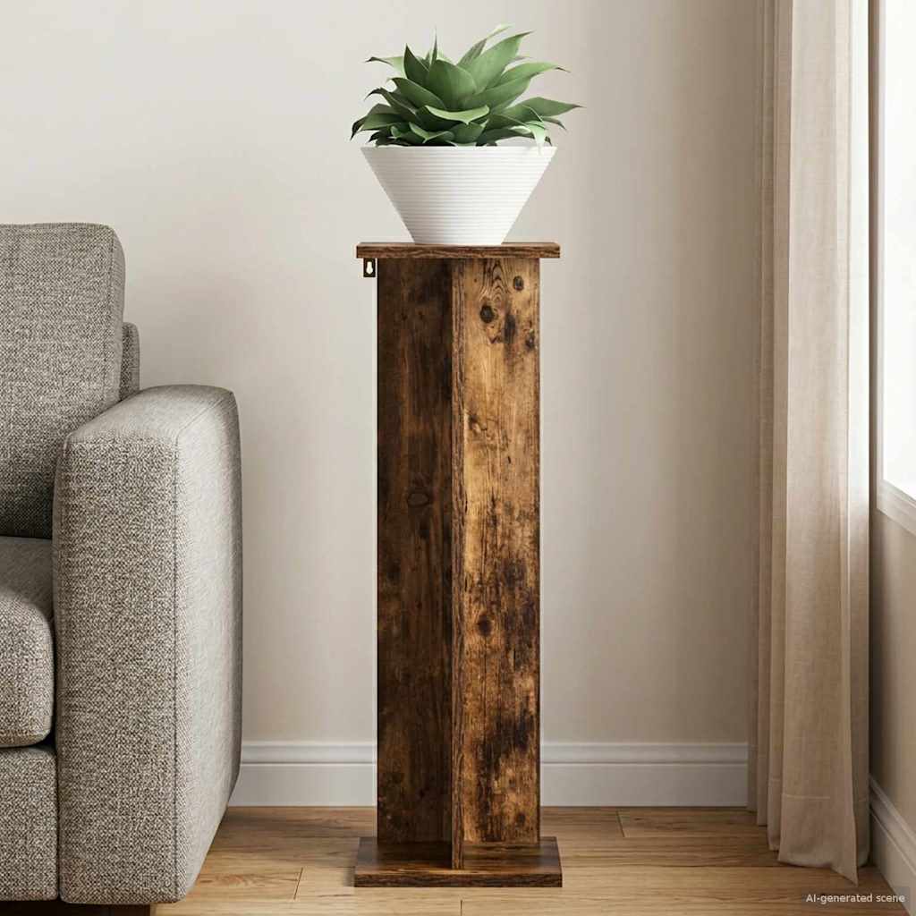 Plant Stand Smoked Oak 25 x 25.5 x 80.5 cm Engineered Wood