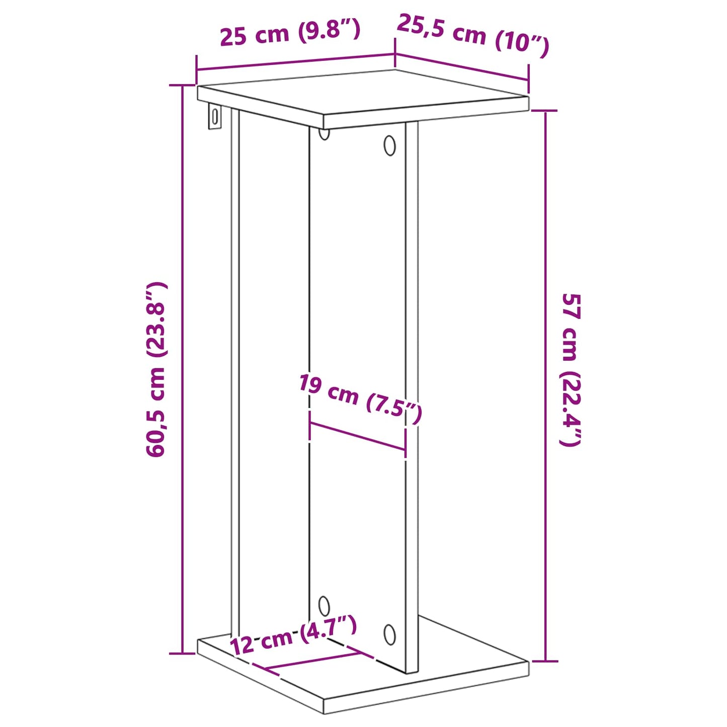 Plant Stand Sonoma Oak 25 x 25.5 x 60.5 cm Engineered Wood