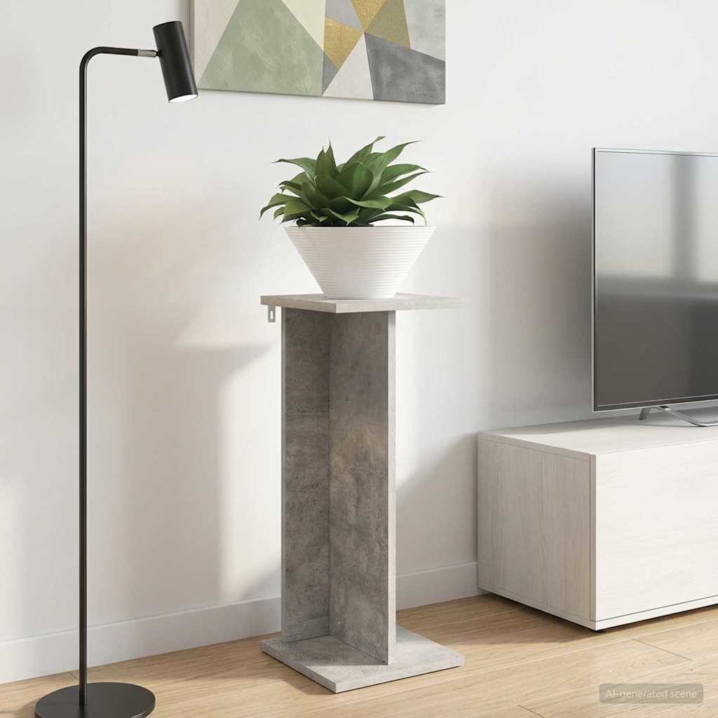 Plant Stand Concrete Grey 25 x 25.5 x 60.5 cm Engineered Wood