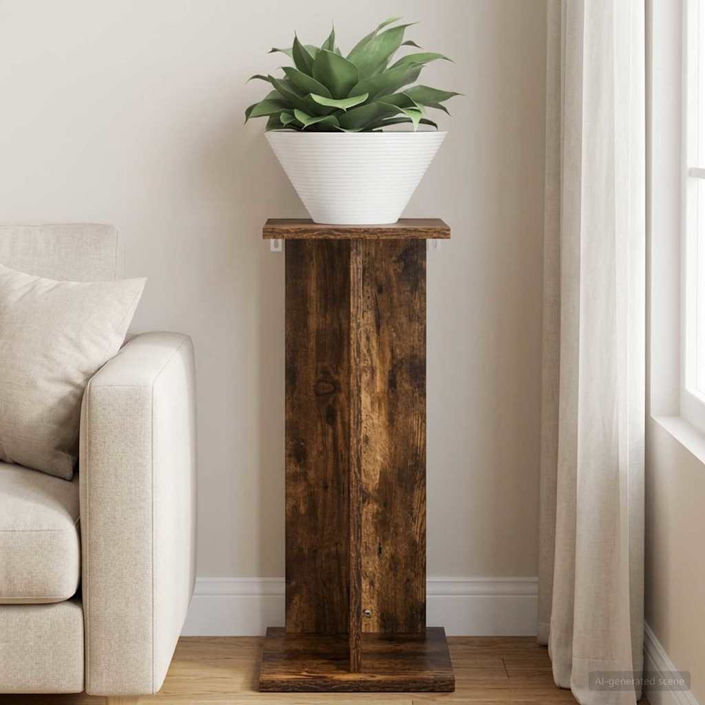 Plant Stand Smoked Oak 25 x 25.5 x 60.5 cm Engineered Wood