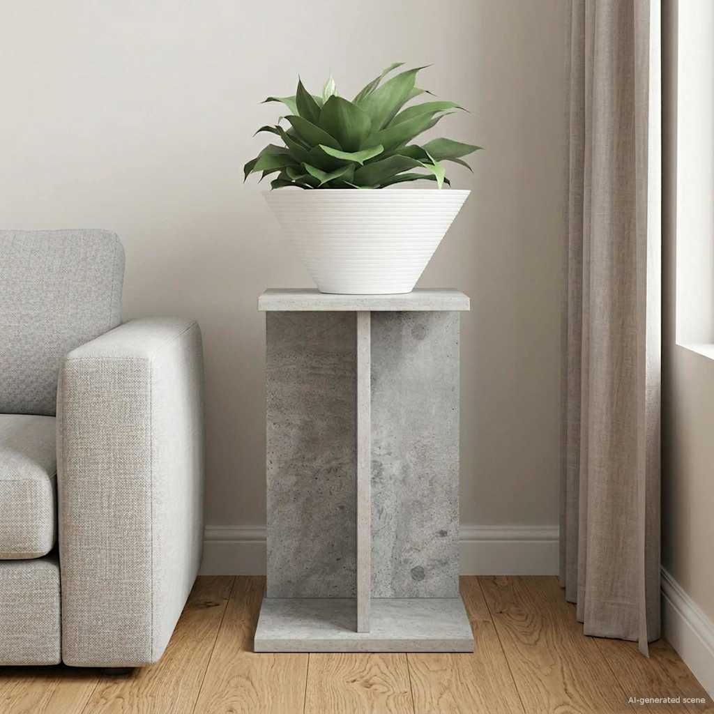 Plant Stand Concrete Grey 25 x 25.5 x 40.5 cm Engineered Wood