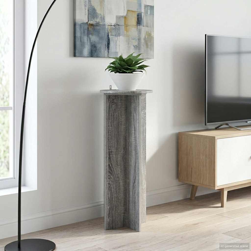 Plant Stand 2 pcs Grey Sonoma Ø40 x 100 cm Engineered Wood