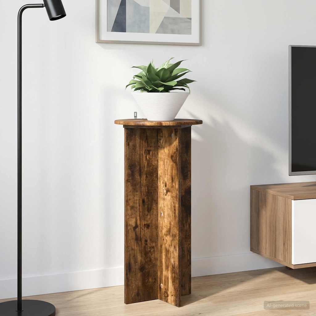 Plant Stand 2 pcs Smoked Oak 40 x 40 x 80 cm Engineered Wood