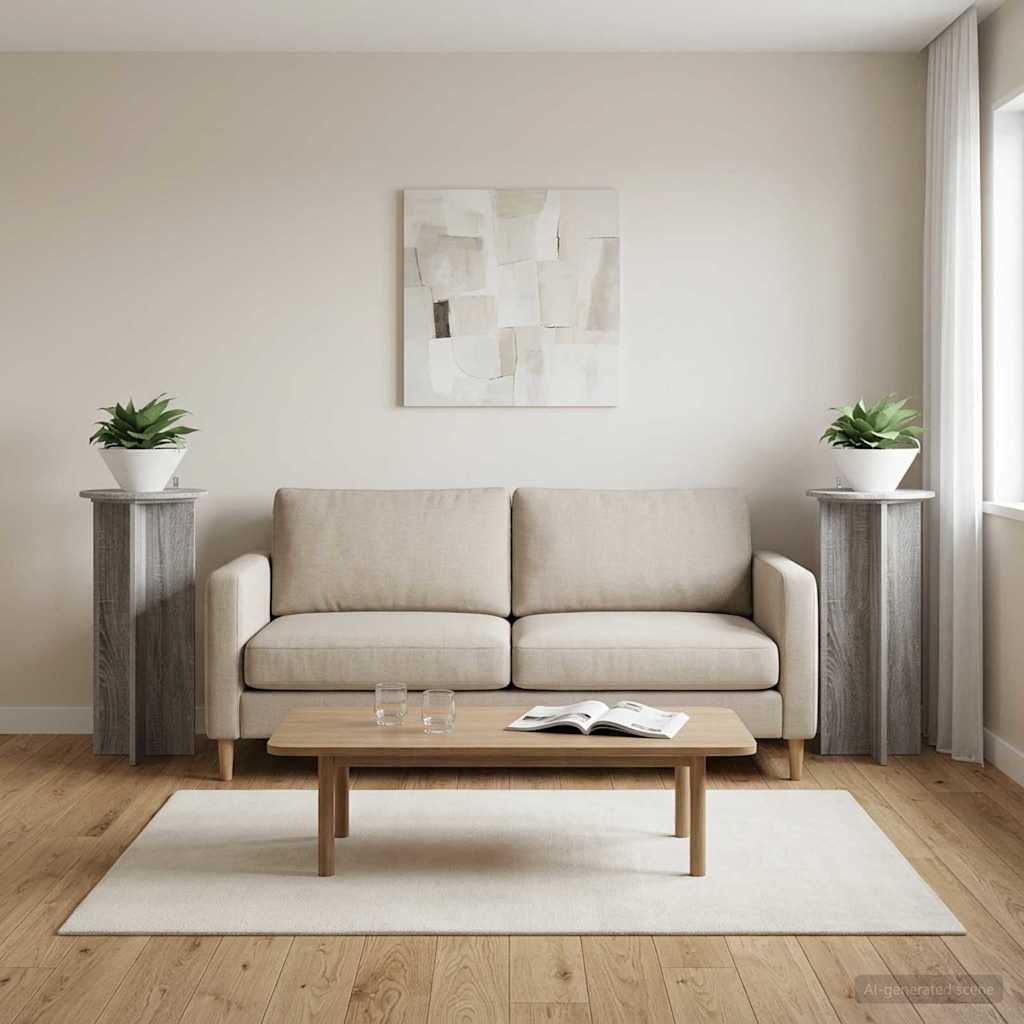 Plant Stand 2 pcs Grey Sonoma 40 x 40 x 80 cm Engineered Wood