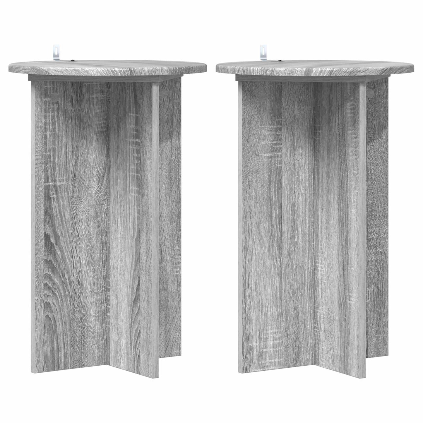 Plant Stand 2 pcs Grey Sonoma Ø40 x 60 cm Engineered Wood