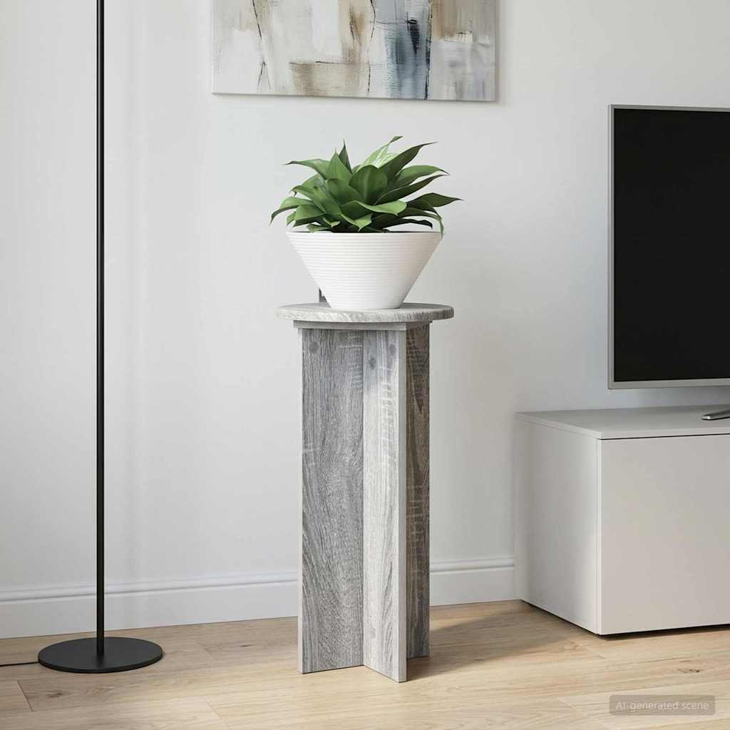 Plant Stand 2 pcs Grey Sonoma 29.5 x 29.5 x 60 cm
