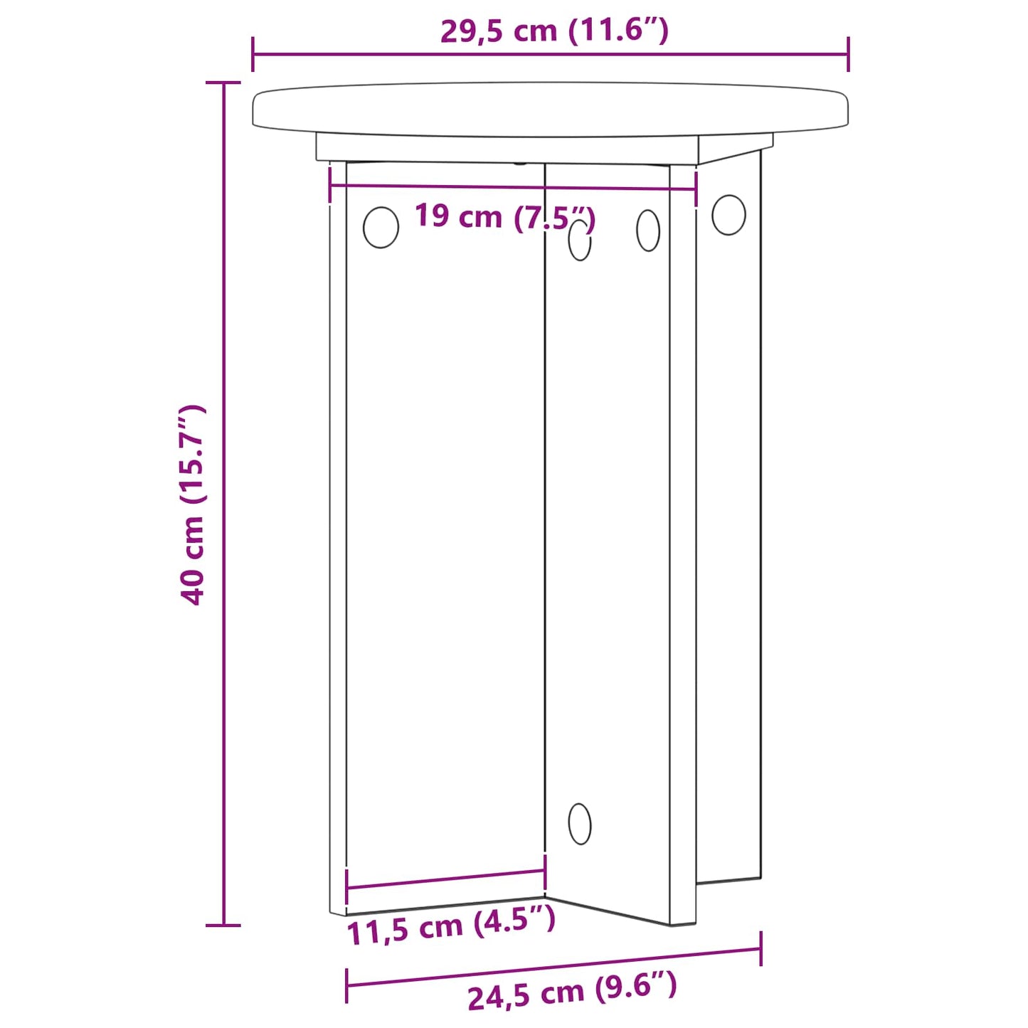 Plant Stand 2 pcs High Gloss White Ø29.5 x 40 cm