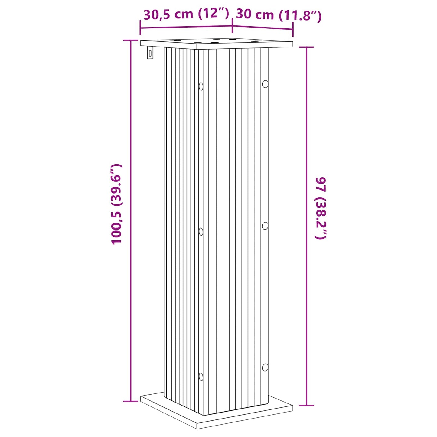 Plant Stand Old Wood 30.5 x 30 x 100.5 cm Engineered Wood