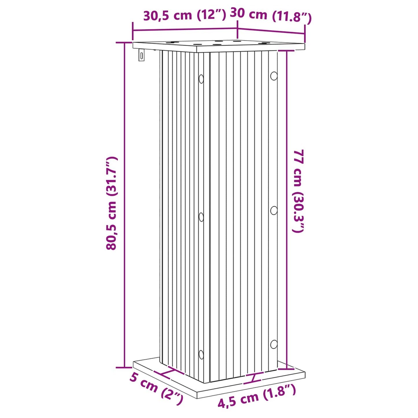 Plant Stand 2 pcs Old Wood 30.5 x 30 x 80.5 cm Engineered Wood