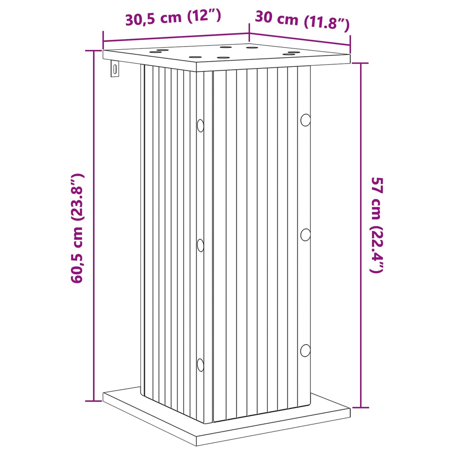 Plant Stand White 30.5 x 30 x 60.5 cm Engineered Wood