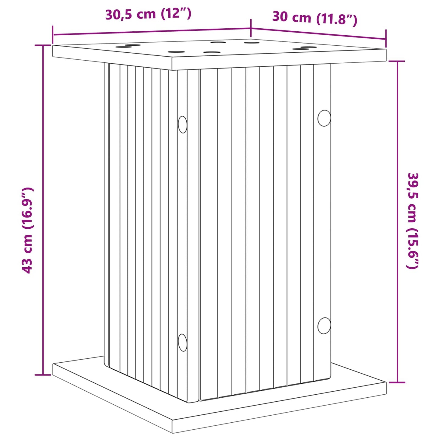 Plant Stand Sonoma Oak 30.5 x 30 x 43 cm Engineered Wood