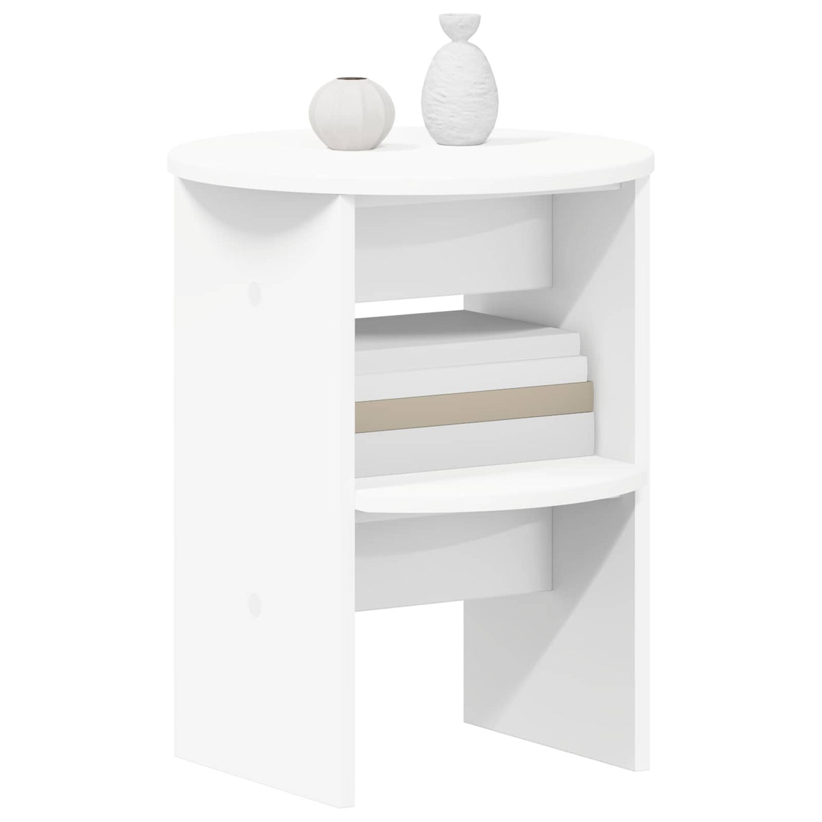 Side Cabinet White Ø40 x 50 cm Engineered Wood