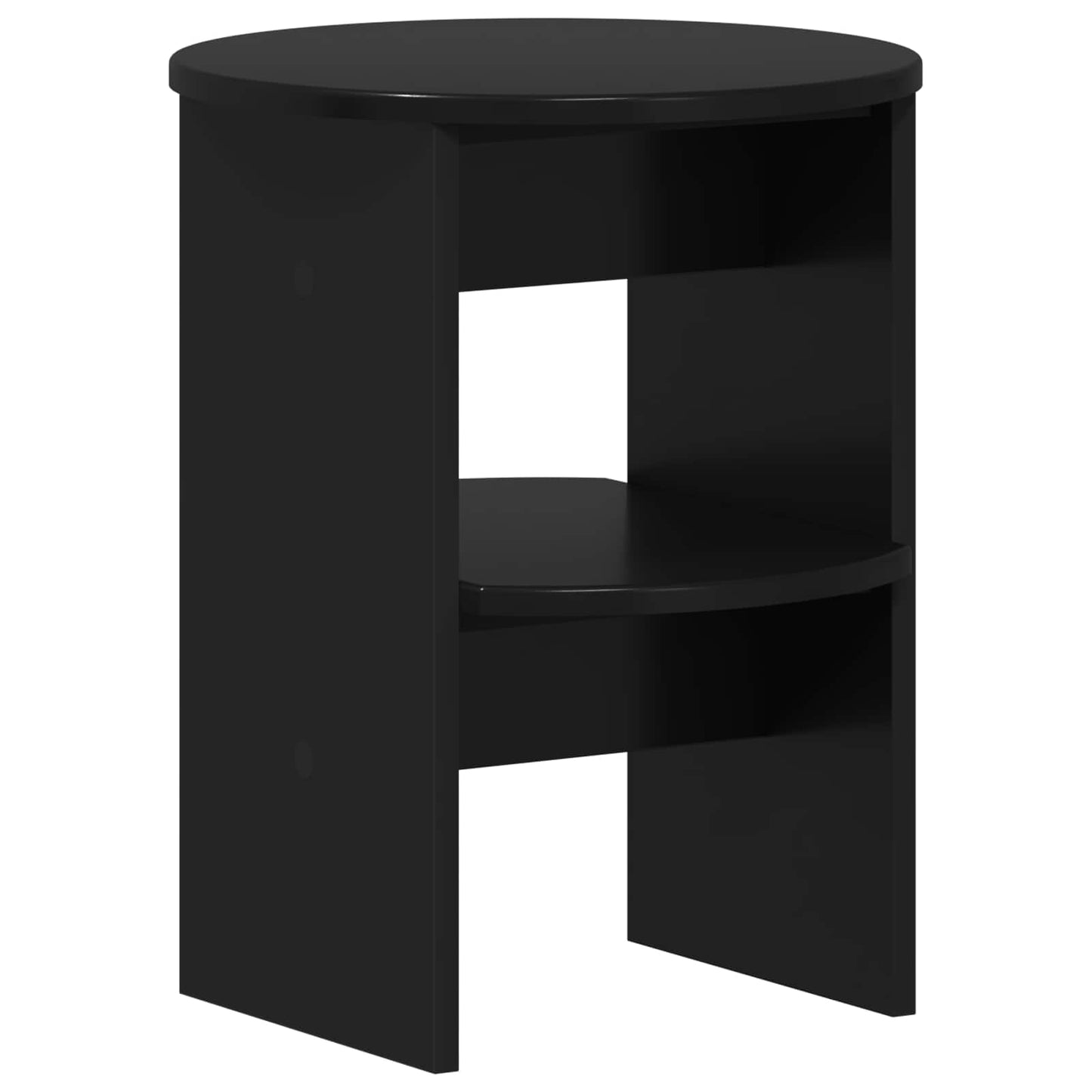 Side Cabinet 2 pcs Black Ø40 x 50 cm Engineered Wood