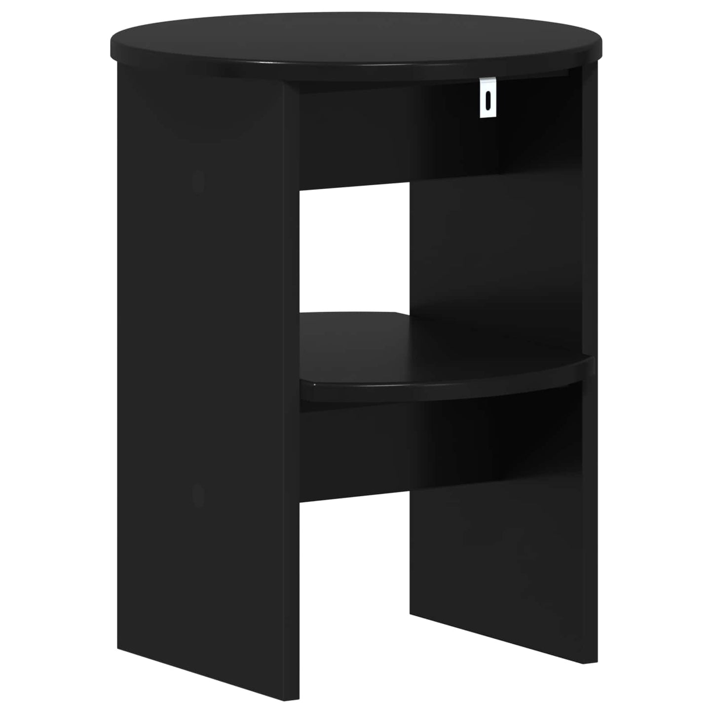 Side Cabinet 2 pcs Black Ø40 x 50 cm Engineered Wood