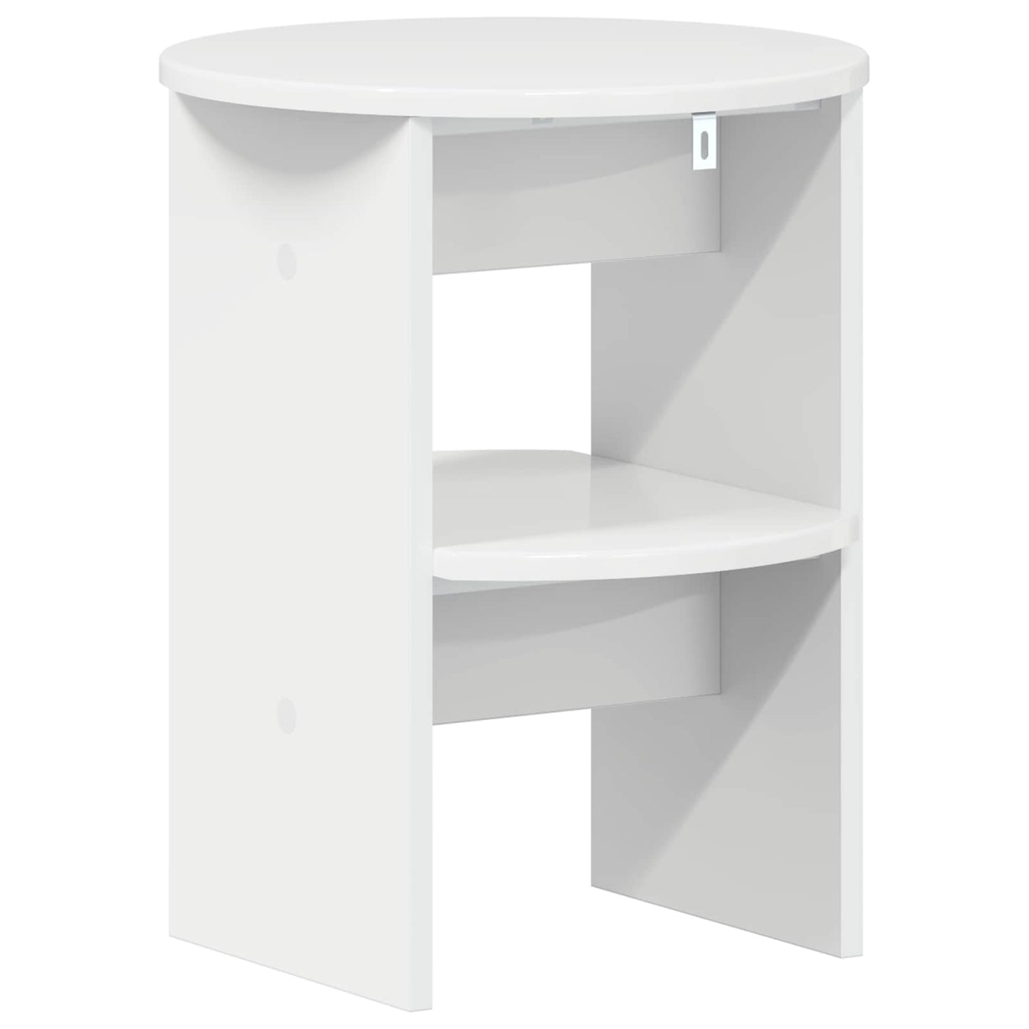 Side Cabinet 2 pcs High Gloss White Ø40 x 50 cm Engineered Wood