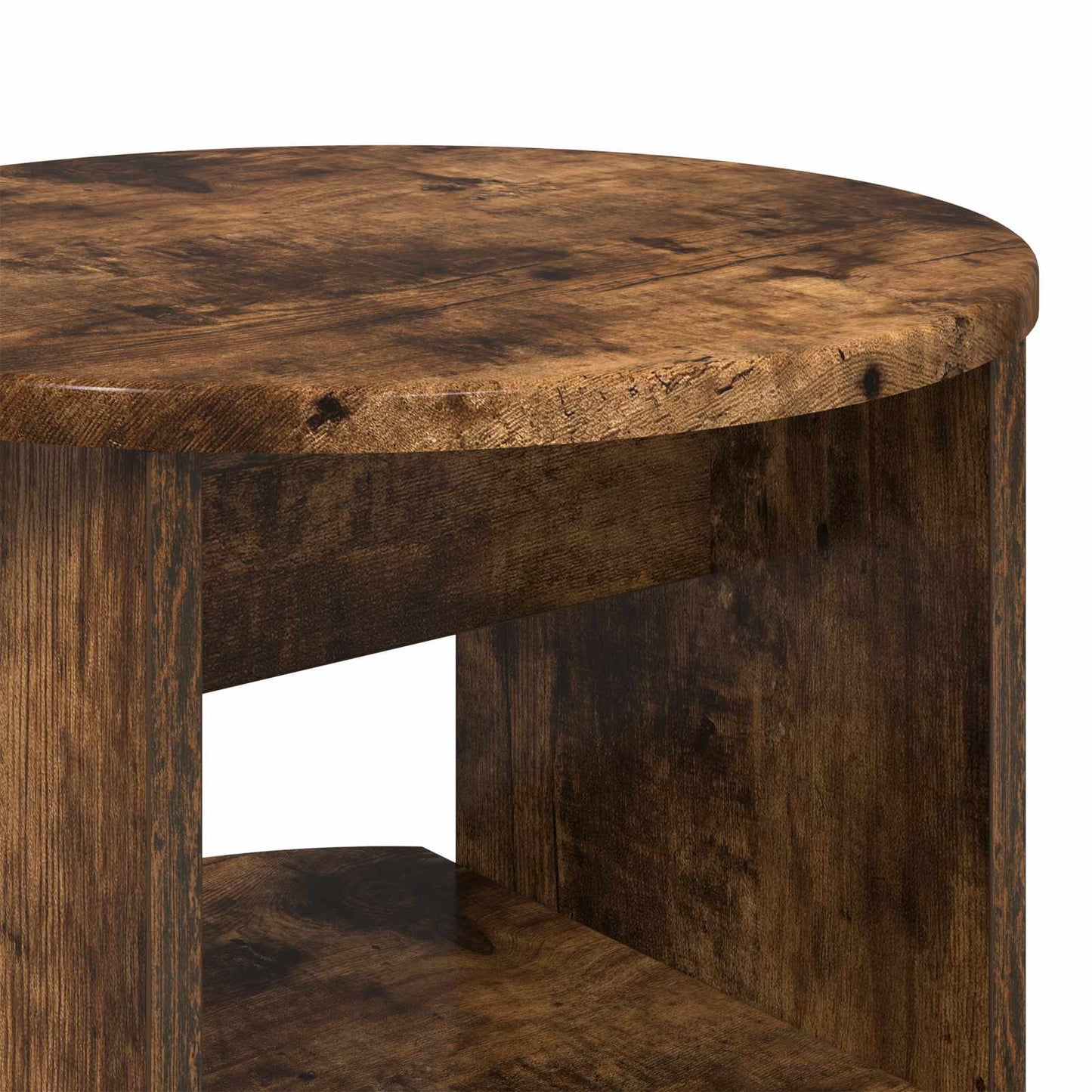 Side Cabinet 2 pcs Smoked Oak Ø40 x 50 cm Engineered Wood