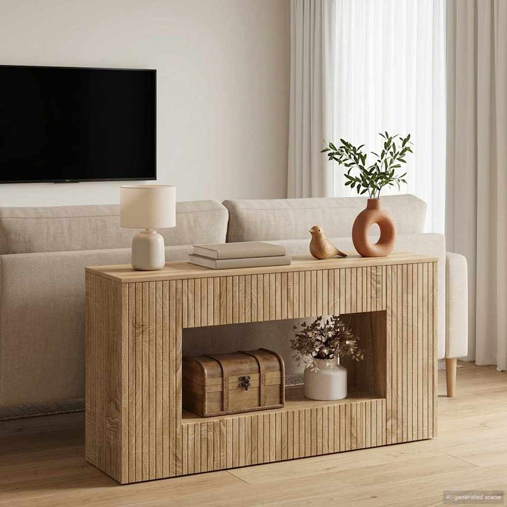 Console Table Sonoma Oak 101 x 29 x 74 cm Engineered Wood