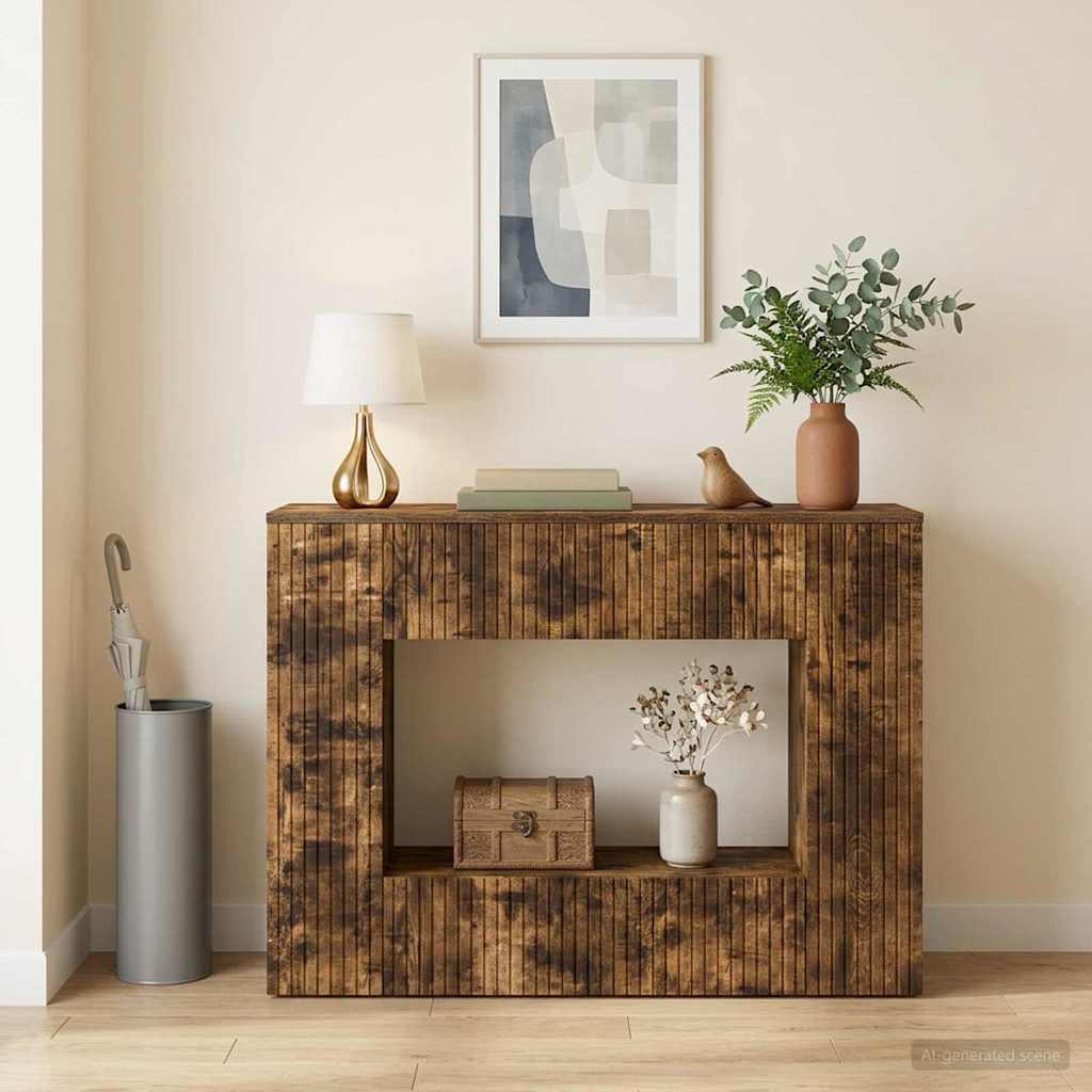 Console Table Smoked Oak 101 x 29 x 74 cm Engineered Wood