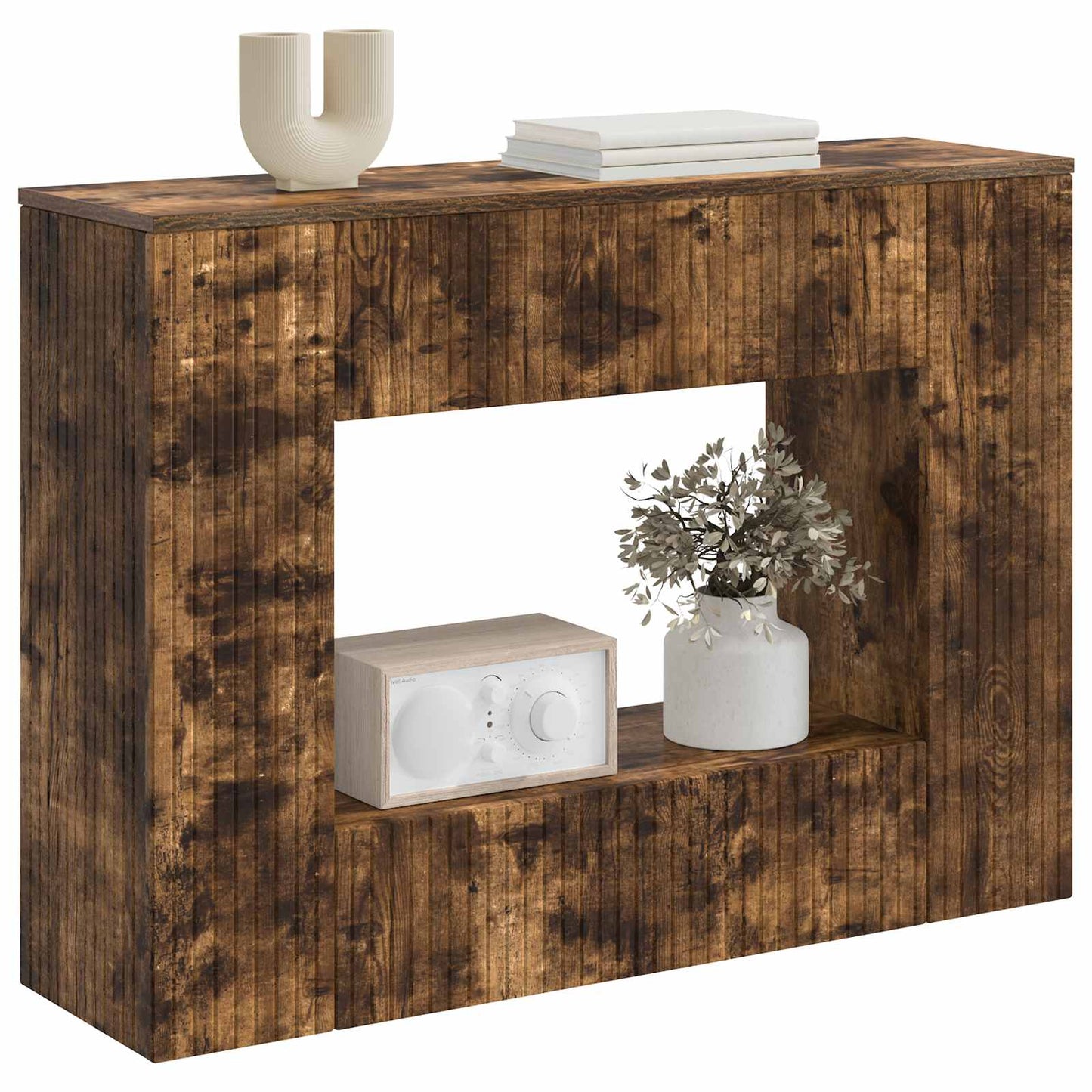 Console Table Smoked Oak 101 x 29 x 74 cm Engineered Wood