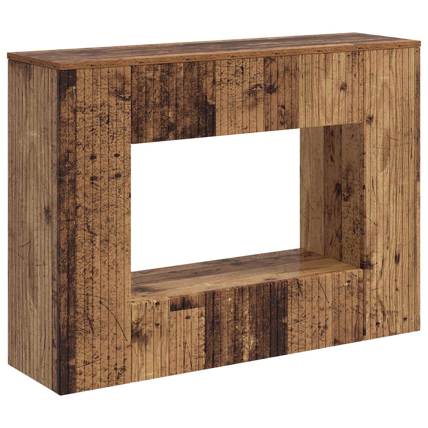 Console Table Striped Old Wood 101 x 29 x 74 cm Engineered Wood