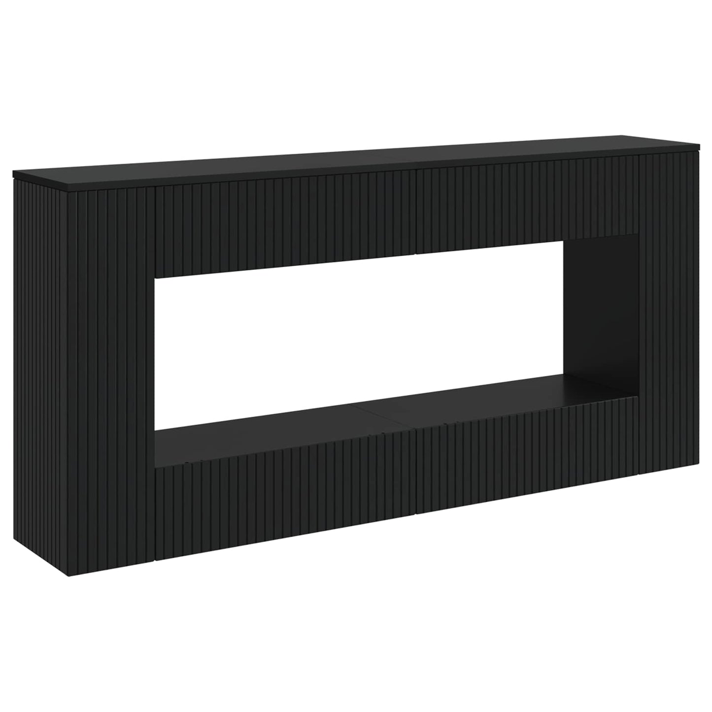 Console Table Striped Black 155 x 29 x 74 cm Engineered Wood