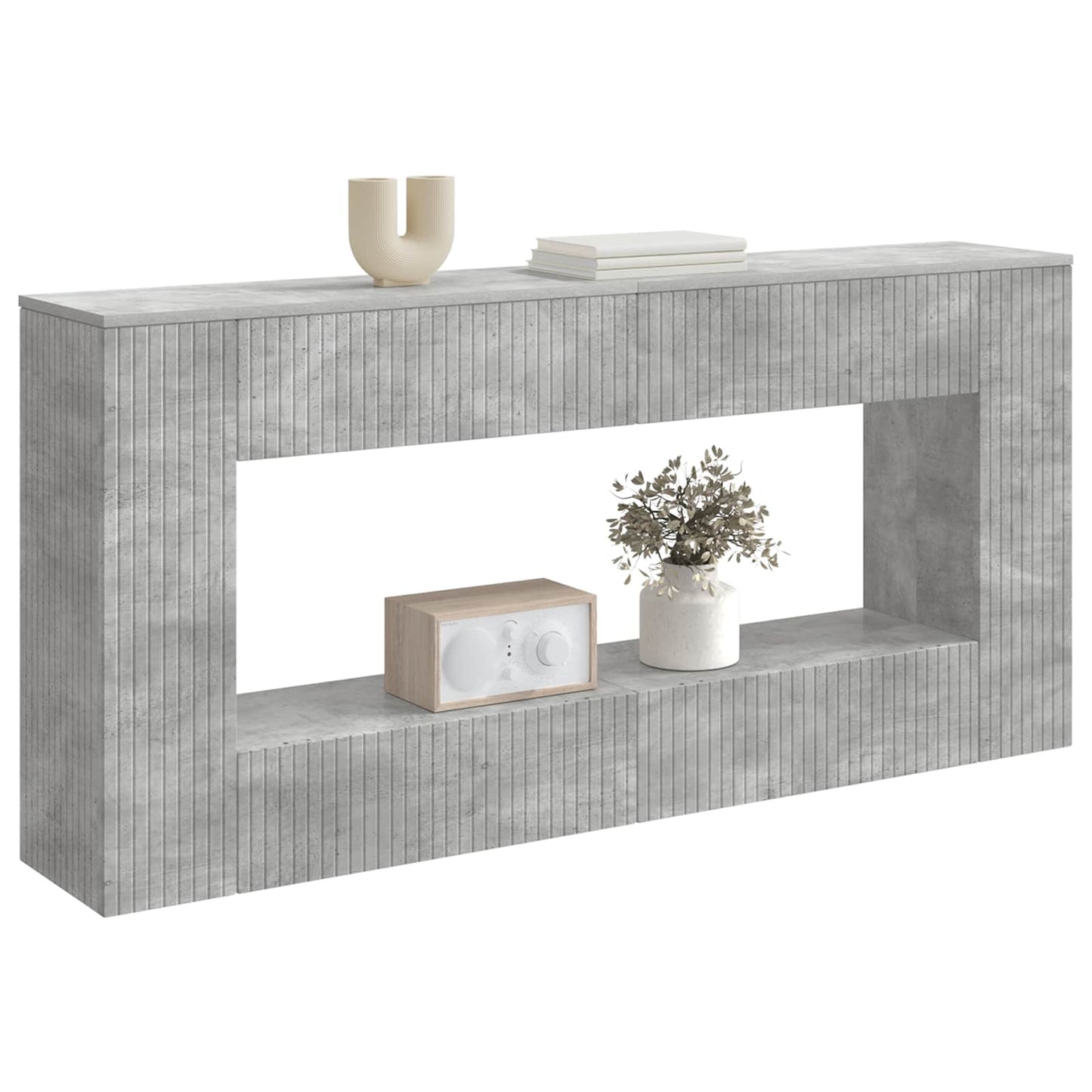 Console Table Concrete Grey 155 x 29 x 74 cm Engineered Wood