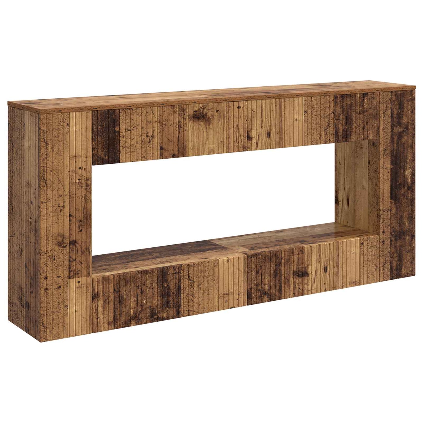 Console Table Striped Old Wood 155 x 29 x 74 cm Engineered Wood