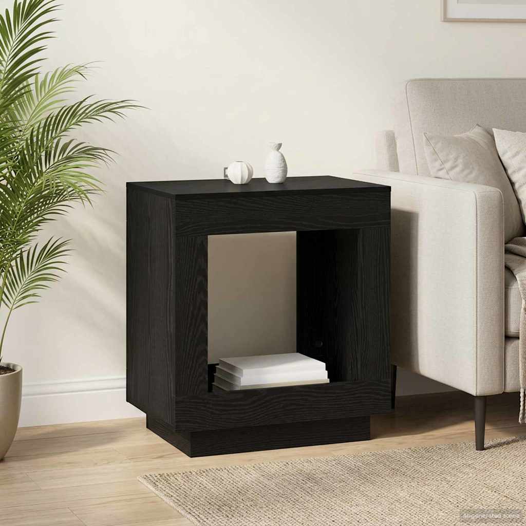 Side Table Black Oak 60 x 40 x 65 cm Engineered Wood