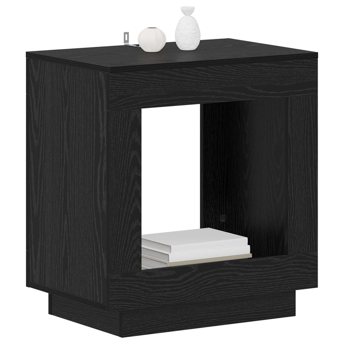 Side Table Black Oak 60 x 40 x 65 cm Engineered Wood