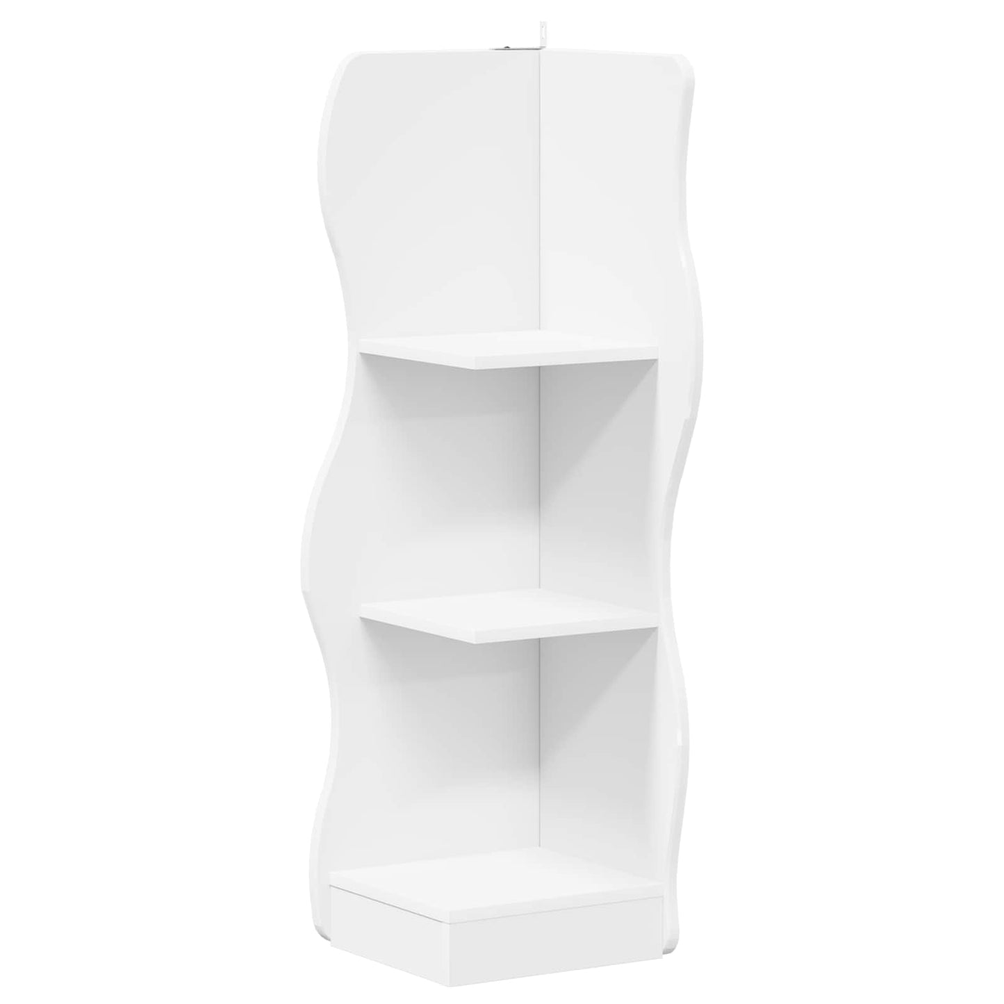 Corner Shelf with Shelf White 34 x 33 x 102 cm Engineered Wood