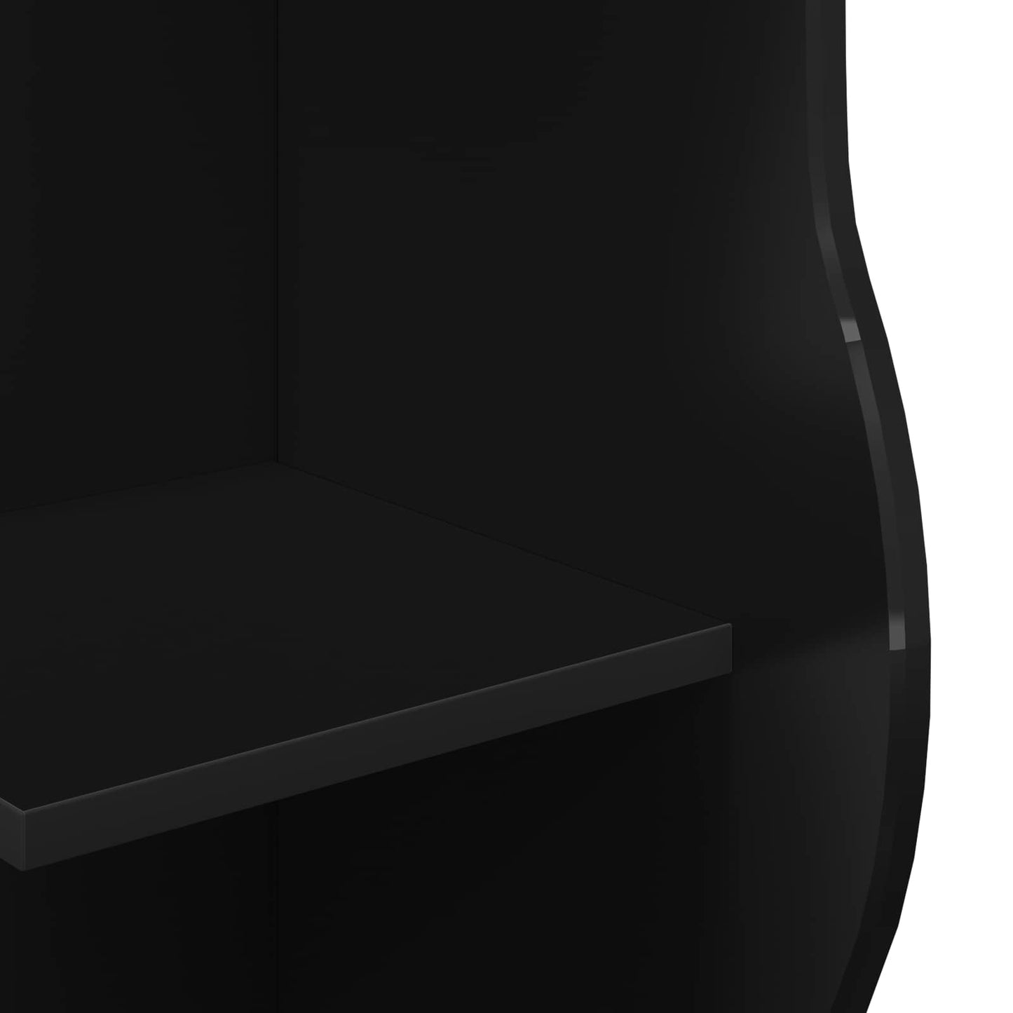 Corner Shelf with Shelf Black 34 x 33 x 102 cm Engineered Wood