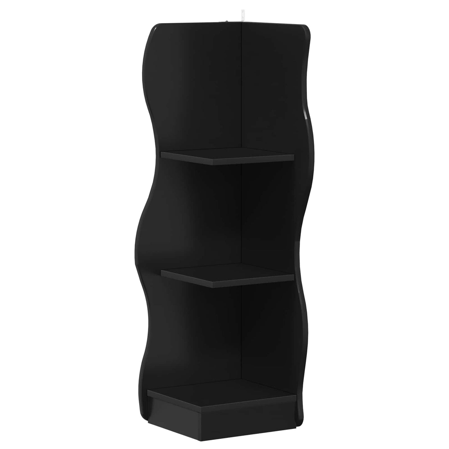 Corner Shelf with Shelf Black 34 x 33 x 102 cm Engineered Wood