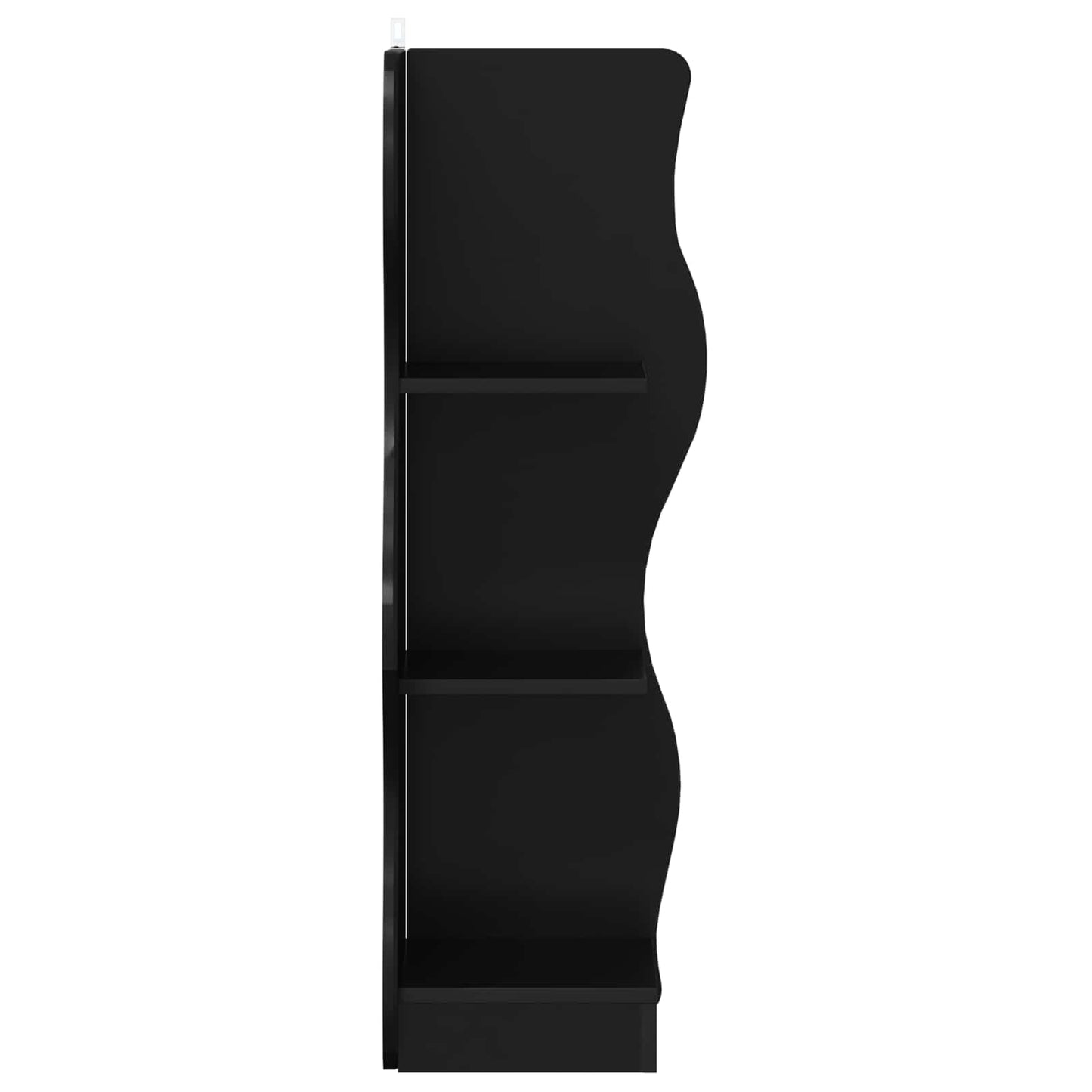 Corner Shelf with Shelf Black 34 x 33 x 102 cm Engineered Wood